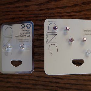 4 Pairs of Cubic Zirconia Earrings from Icing (One Pair 925 Sterling Silver)